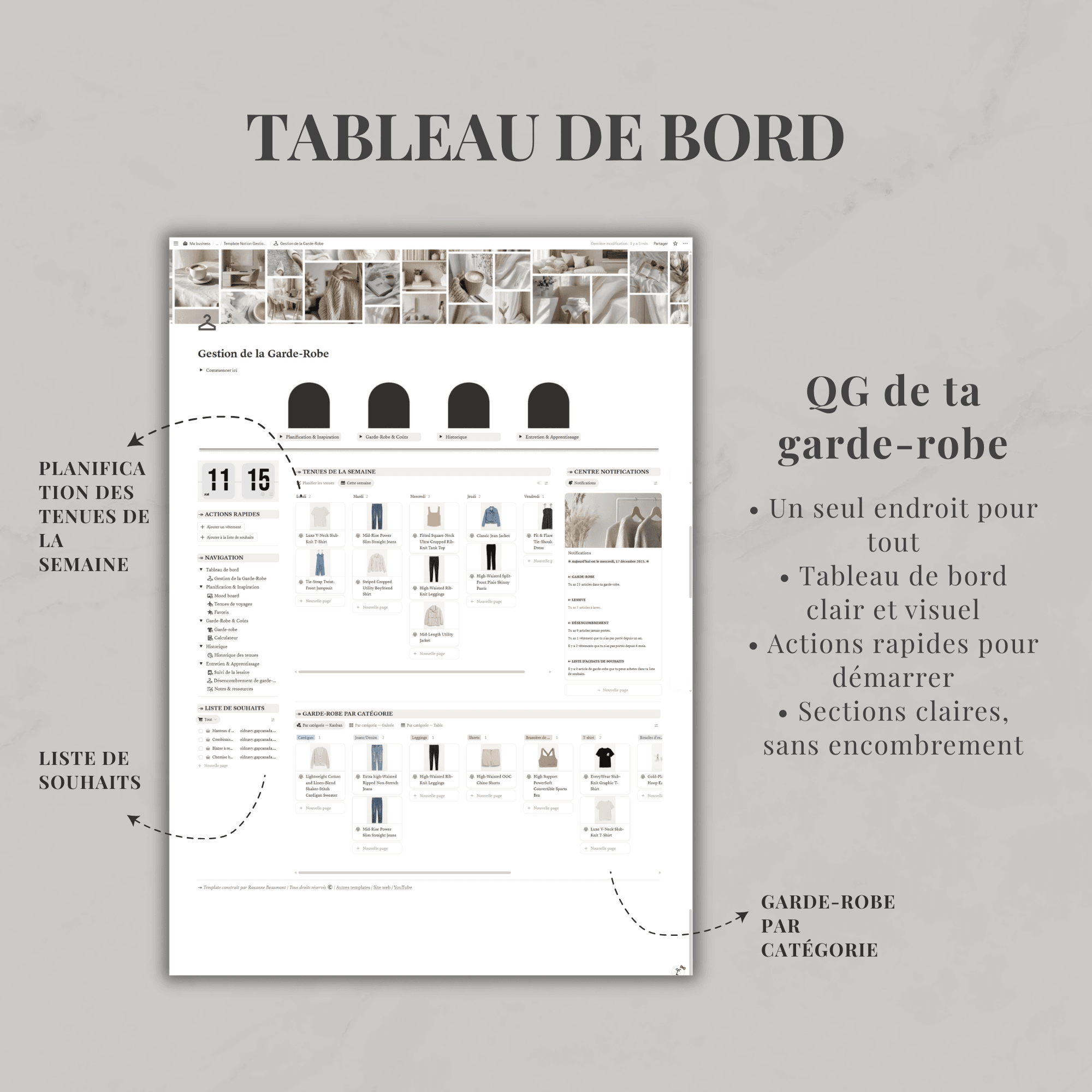Template Notion — Gestion de la Garde-robe – Image 3