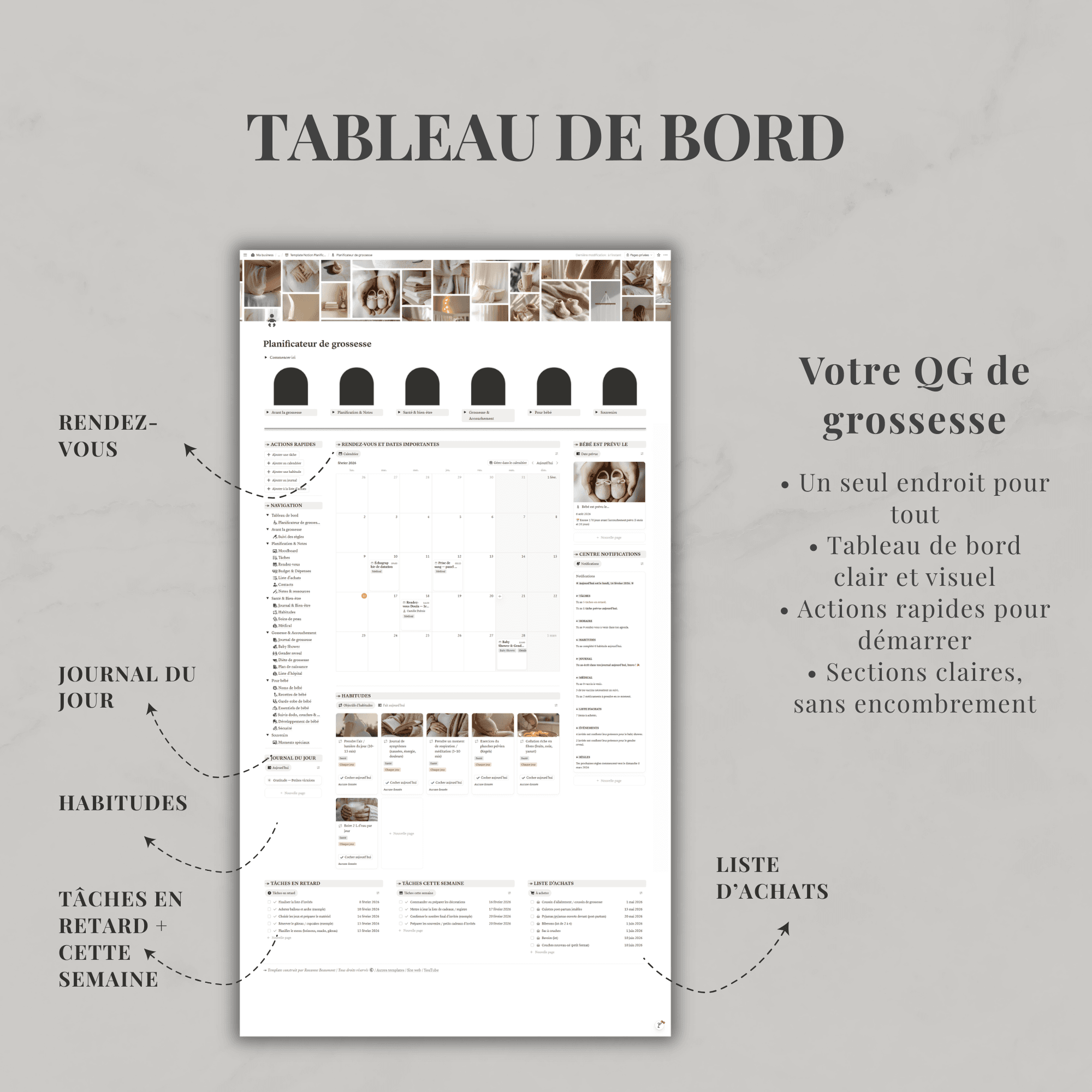 Template Notion — Planificateur de grossesse – Image 3