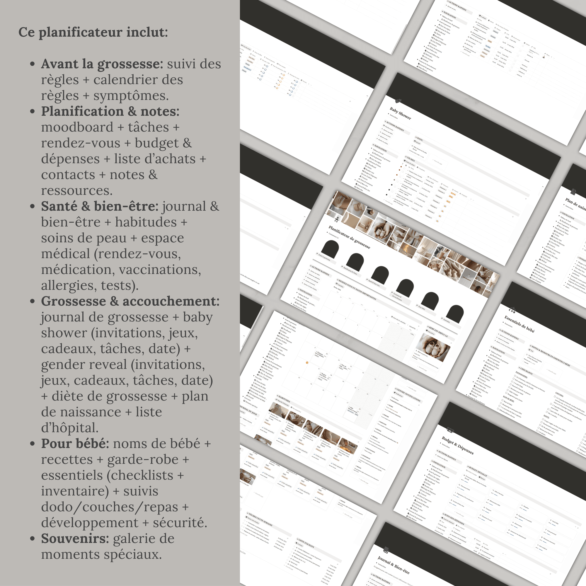 Template Notion — Planificateur de grossesse – Image 4