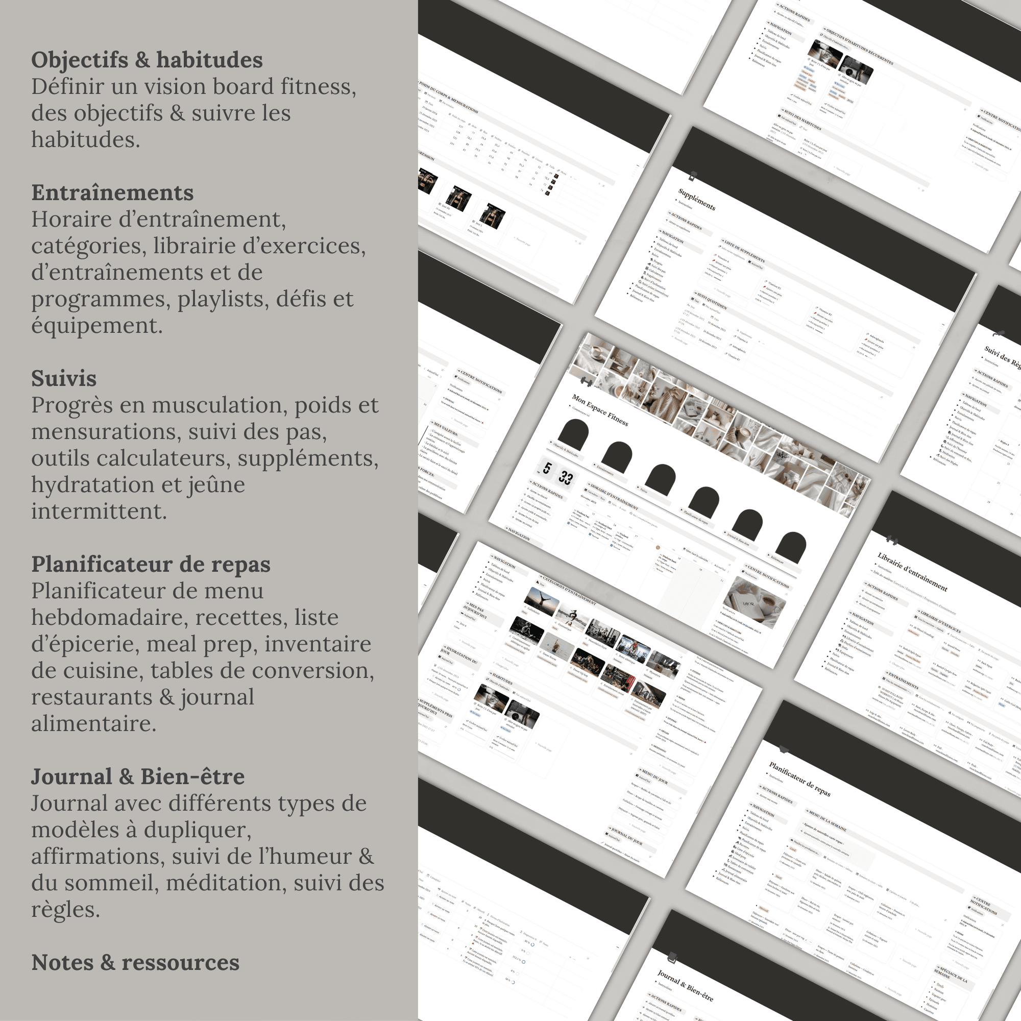 Template Notion — Planificateur Fitness – Image 4