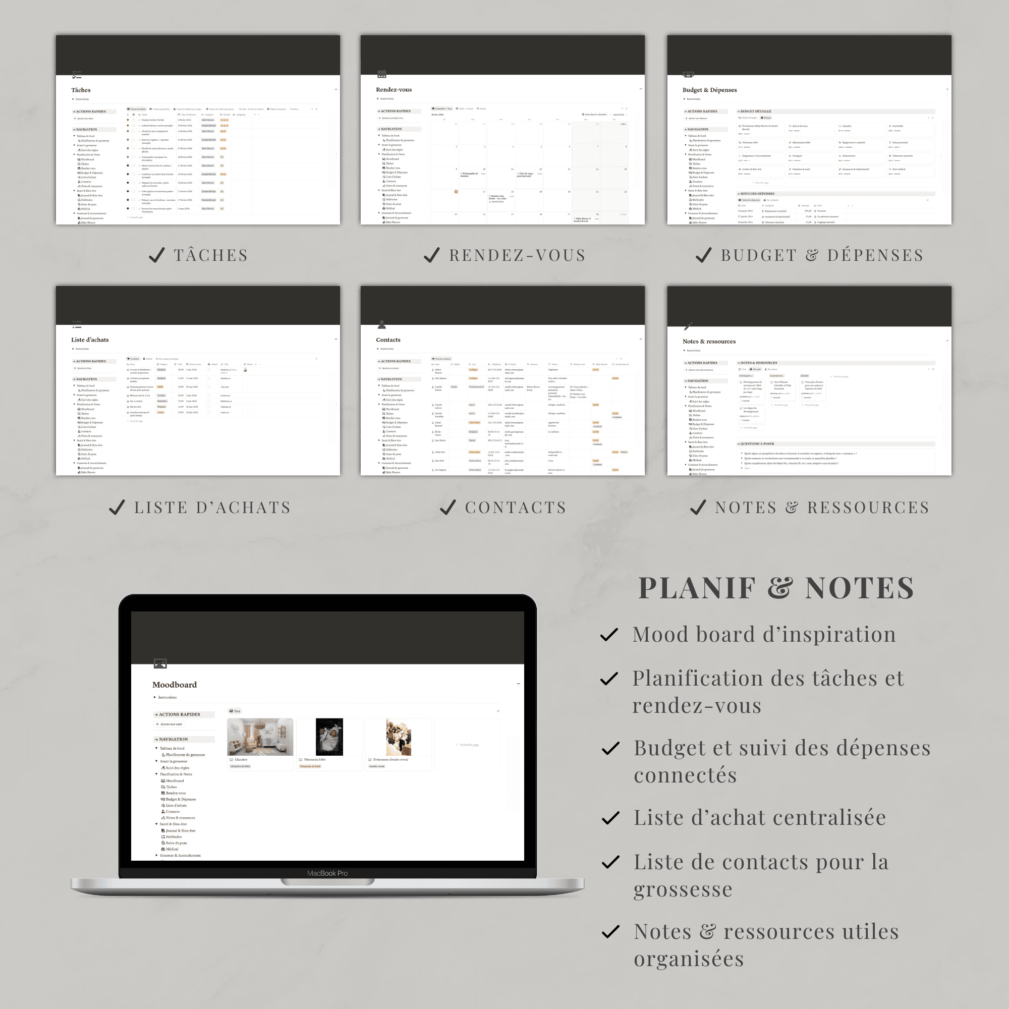 Template Notion — Planificateur de grossesse – Image 6
