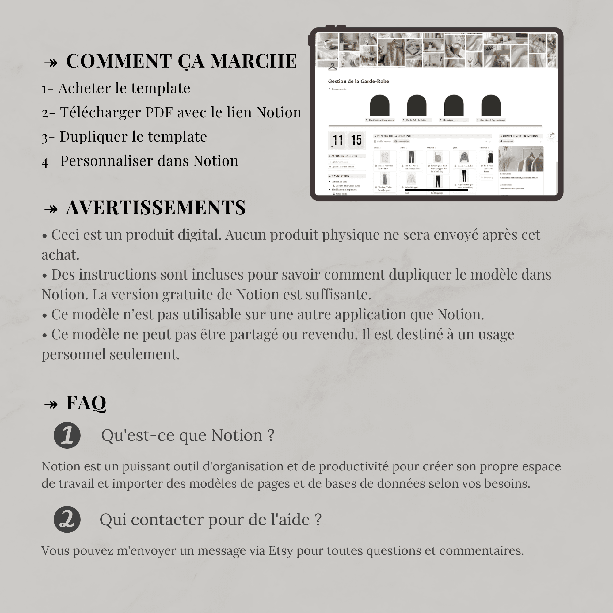 Template Notion — Gestion de la Garde-robe – Image 8