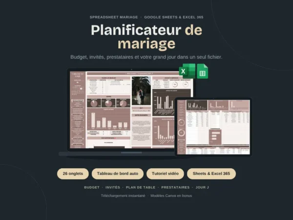 Spreadsheet — Planificateur de Mariage