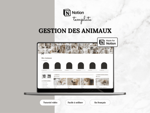 Template Notion — Gestion des animaux