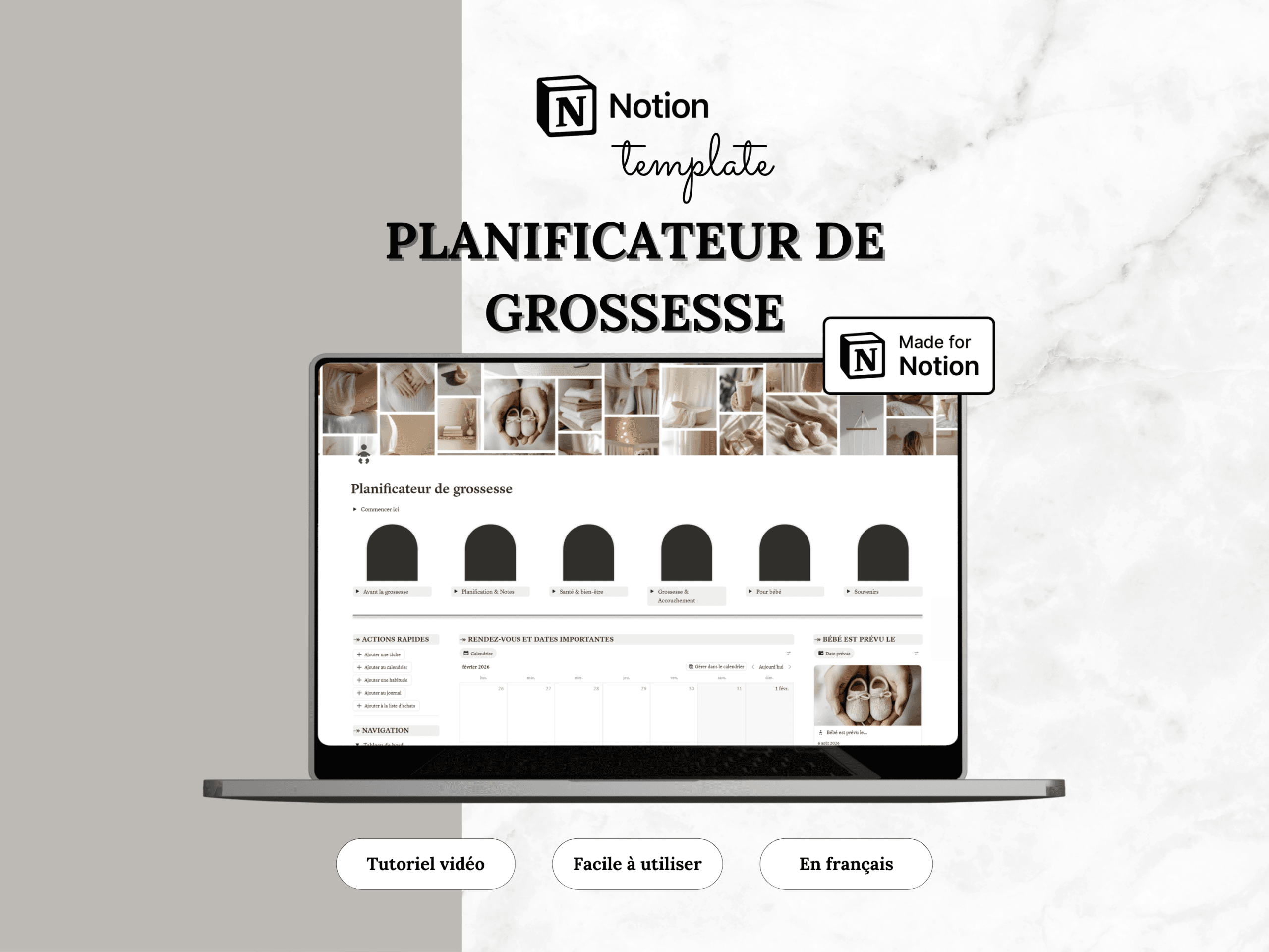 Template Notion — Planificateur de grossesse