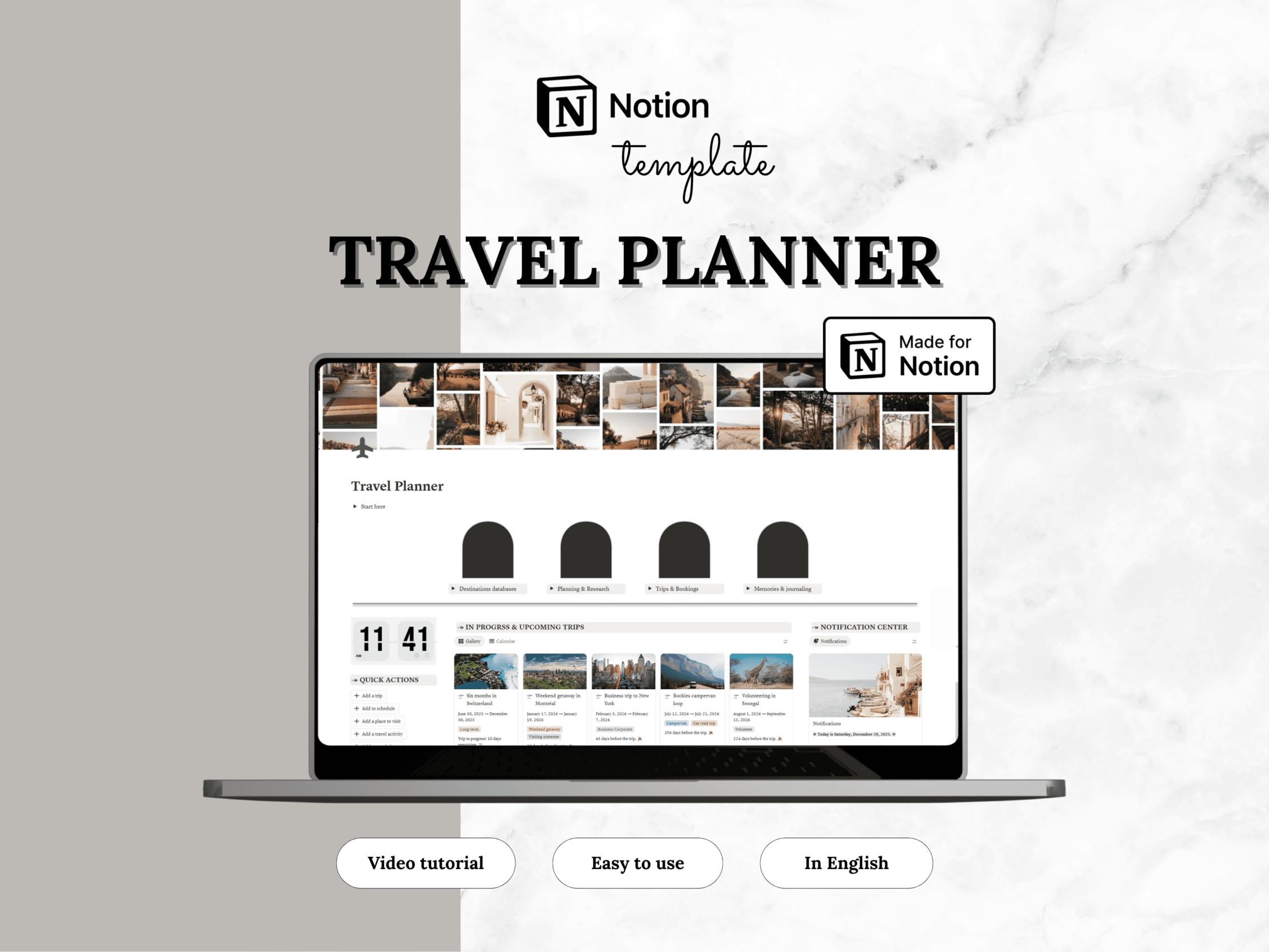 Notion template — Travel planner